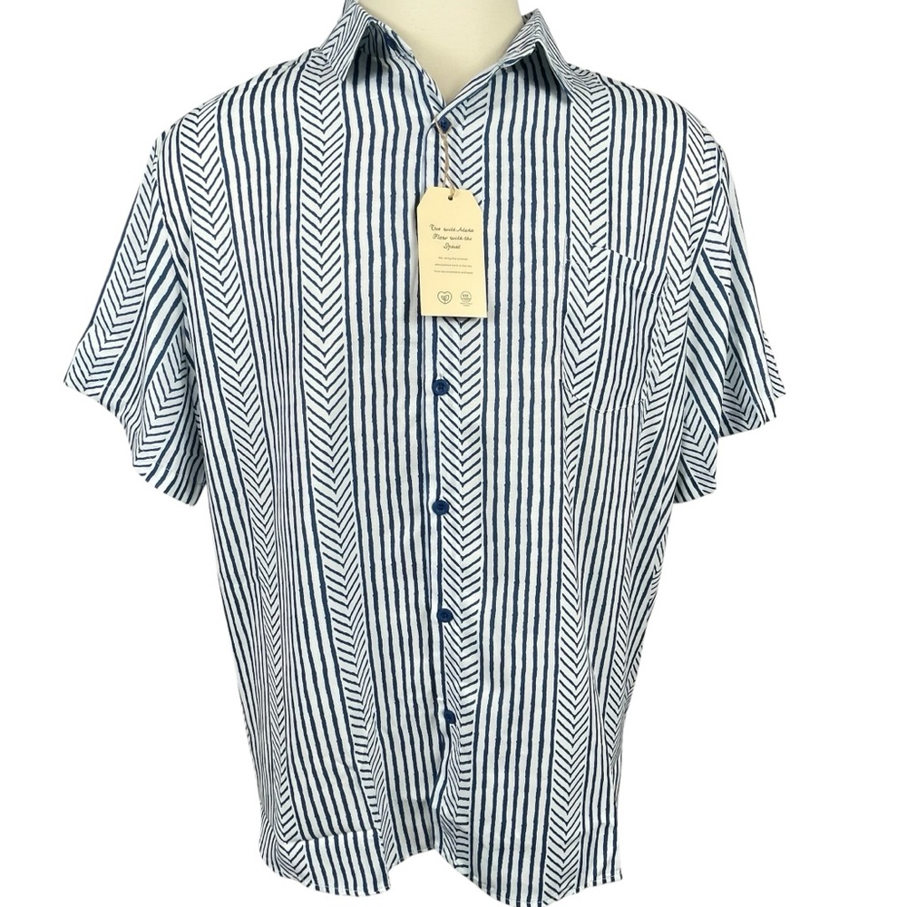 NWT Men's Hardaddy Aloha Flow Spirit Breathable Fabric‎ Button Down 3XL 0099